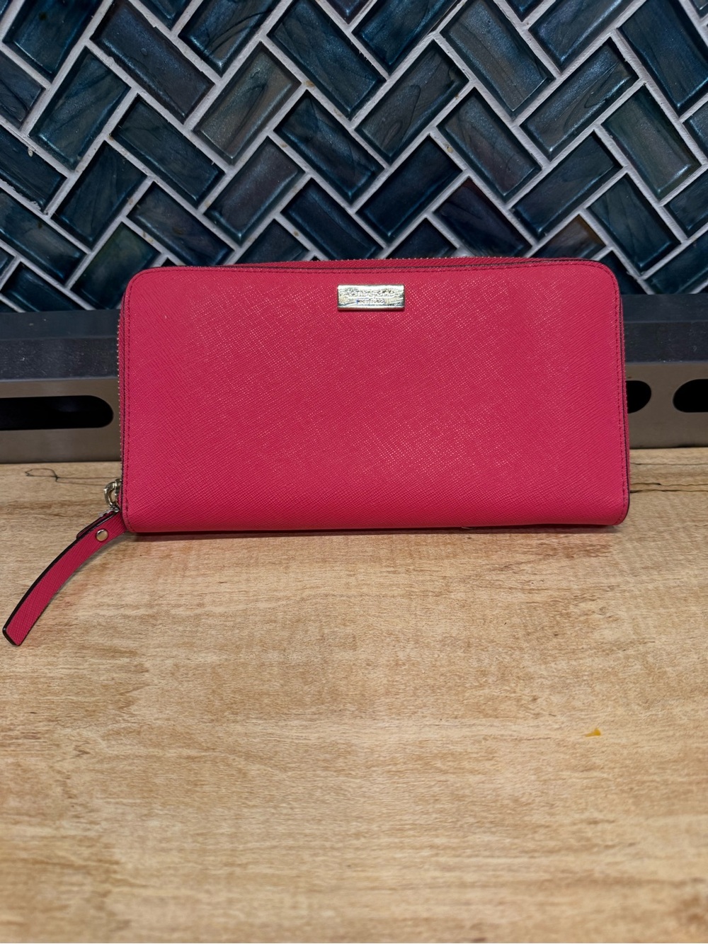 kate spade Hot Pink Zip-Around Wristlet Wallet